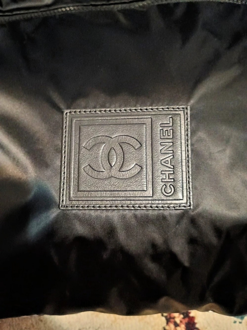 Chanel Sport Ligne Tie-Dye Messenger Bag in Black & White Reversible W/COA - Picture 3 of 14